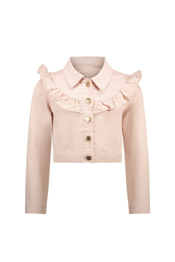 Le Chic Zomer spijkerjas meisjes Roze - ruffel - Alysum Le Chic Zomer spijkerjas meisjes Roze - ruffel - AlysumMateriaal 78% katoen