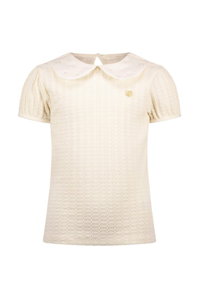 Le Chic Zomer top gebreid meisjes Off wit - parels - Narly Le Chic Zomer top gebreid meisjes Off wit - parels - NarlyMateriaal 63% polyesther