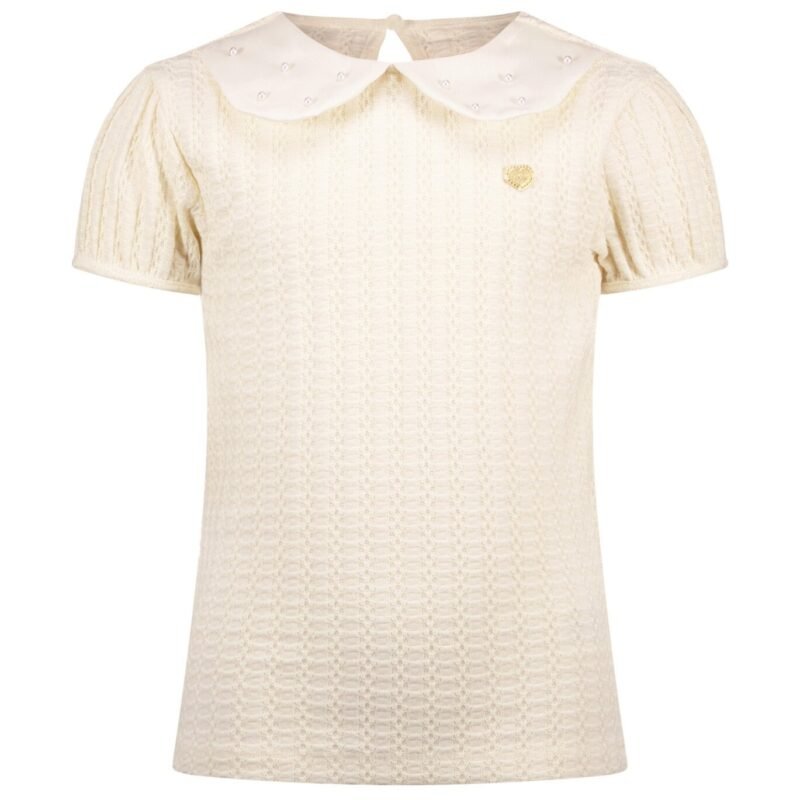 Le Chic Zomer top gebreid meisjes Off wit - parels - Narly Le Chic Zomer top gebreid meisjes Off wit - parels - NarlyMateriaal 63% polyesther