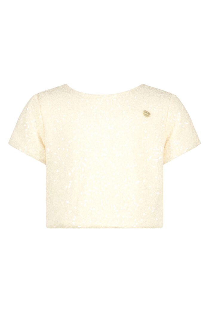 Le Chic Zomer top meisjes Ivoor wit - pailletten - Etoile Le Chic Zomer top meisjes Ivoor wit - pailletten - EtoileMateriaal 100% polyesther + 100% recycled polyesther