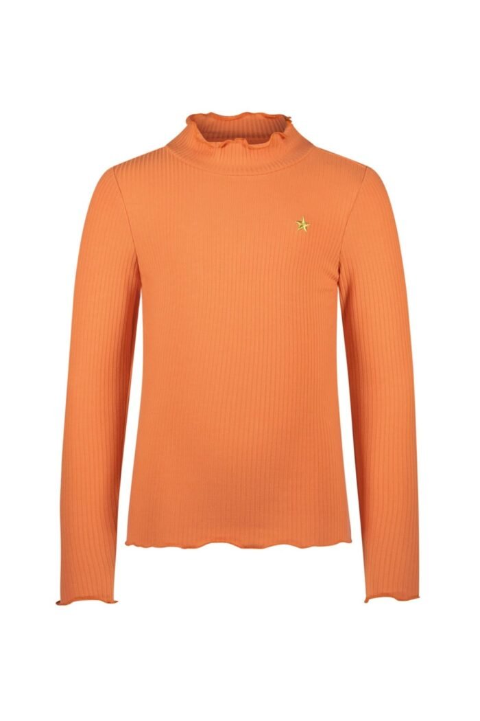 Like Flo Meisjes basic col shirt - Eef - Oranje koraal Like Flo Meisjes basic col shirt - Eef - Oranje koraalMateriaal 96%EVI 4%EA