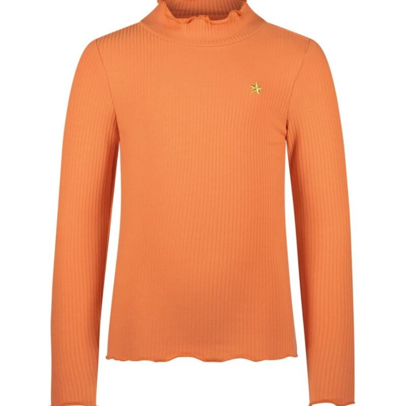 Like Flo Meisjes basic col shirt - Eef - Oranje koraal Like Flo Meisjes basic col shirt - Eef - Oranje koraalMateriaal 96%EVI 4%EA