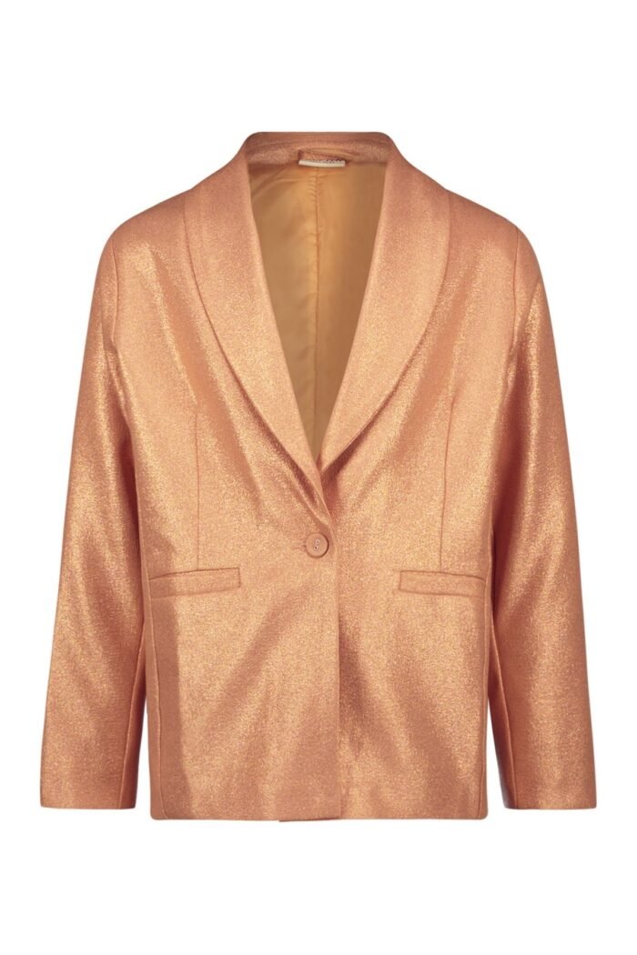 Like Flo Meisjes blazer jasje metallic crepe - Brique Like FLO Meisjes blazer jasje metallic crepe - BriqueMateriaal 100% PE