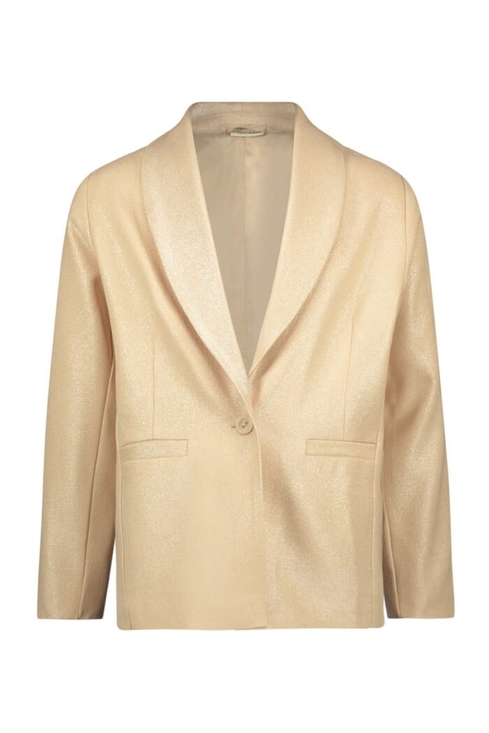 Like Flo Meisjes blazer jasje metallic crepe - Champagne Like FLO Meisjes blazer jasje metallic crepe - ChampagneMateriaal 100% PE