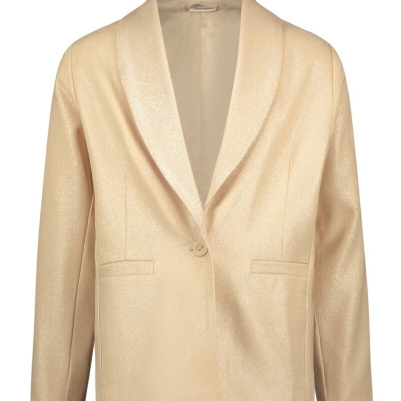 Like Flo Meisjes blazer jasje metallic crepe - Champagne Like FLO Meisjes blazer jasje metallic crepe - ChampagneMateriaal 100% PE