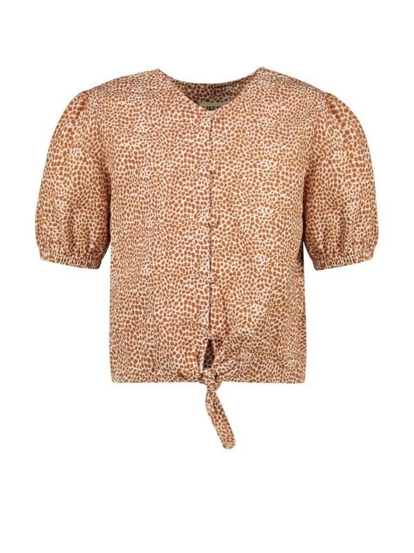 Like Flo Meisjes blouse met knoop - Camel Like FLO Meisjes blouse met knoop - Camel100% CO