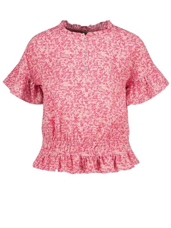 Like Flo Meisjes blouse ruffel AOP - Lemonade bloemen Like FLO Meisjes blouse ruffel AOP - Lemonade bloemen100% VI