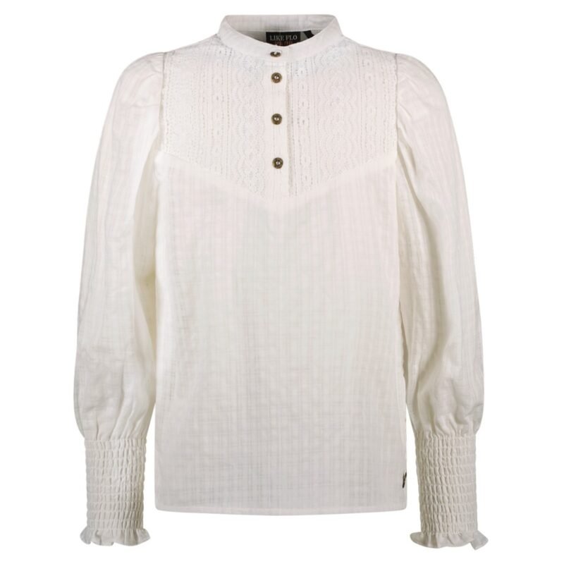 Like Flo Meisjes blouse smock manchet - Coco - Off wit Like Flo Meisjes blouse smock manchet - Coco - Off witMateriaal 100%CO