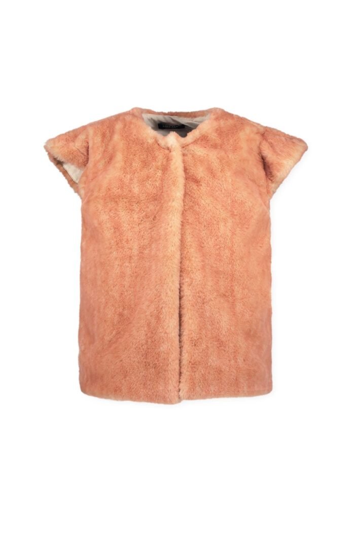 Like Flo Meisjes bodywarmer fur - Doutze - Oranje koraal Like Flo Meisjes bodywarmer fur - Doutze - Oranje koraalMateriaal 100% PE