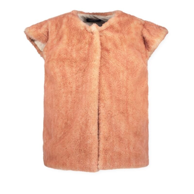Like Flo Meisjes bodywarmer fur - Doutze - Oranje koraal Like Flo Meisjes bodywarmer fur - Doutze - Oranje koraalMateriaal 100% PE