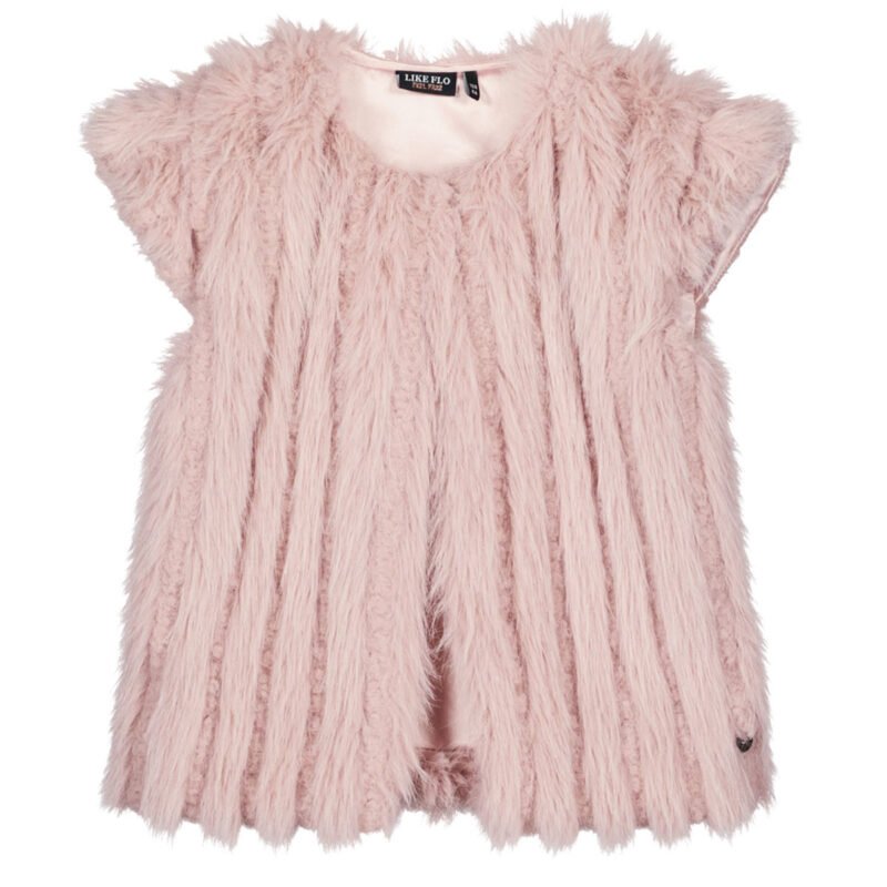 Like Flo Meisjes bodywarmer fur - Doutze - Oud roze Like Flo Meisjes bodywarmer fur - Doutze - Oud rozeMateriaal 100%PE