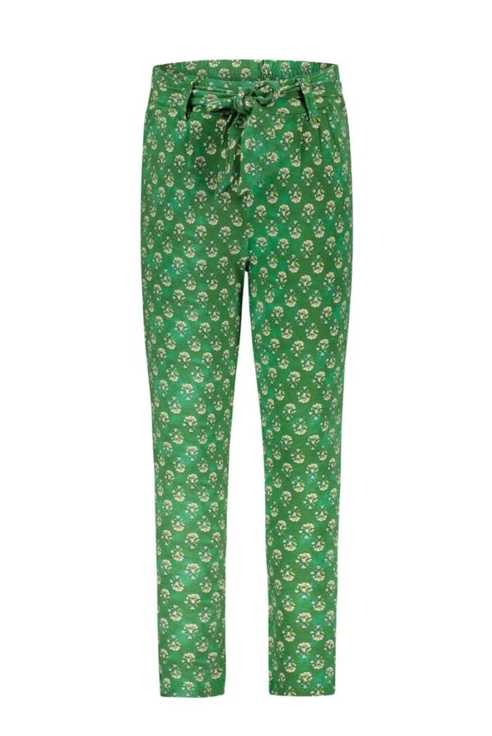Like Flo Meisjes broek met riem - Groen bloemen Like FLO Meisjes broek met riem - Groen bloemen95% VI 5% EA