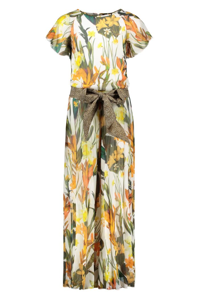 Like Flo Meisjes jumpsuit + riem - Leaf Like FLO Meisjes jumpsuit + riem - Leaf_x000D_Materiaal 100% polyester chiffon