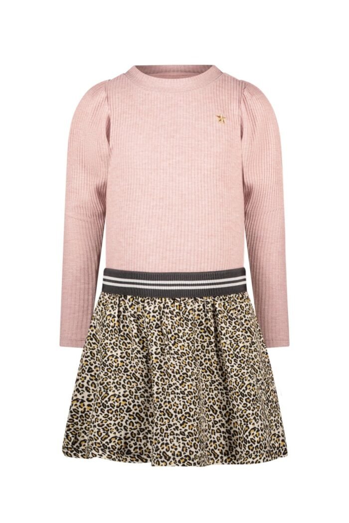 Like Flo Meisjes jurk - Mira - Oud roze Like Flo Meisjes jurk - Mira - Oud rozeMateriaal 53%CO 47%VI