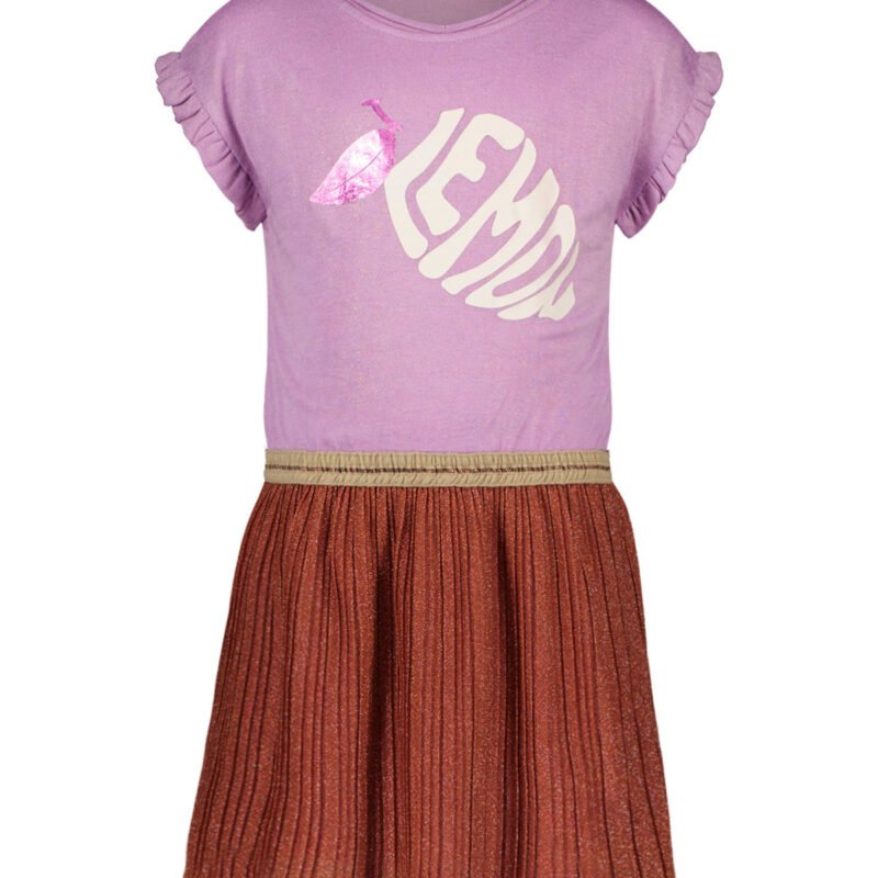 Like Flo Meisjes jurk glitter metallic - Lilac Like Flo Meisjes jurk glitter metallic - LilacMateriaal 60%VI 40%PE