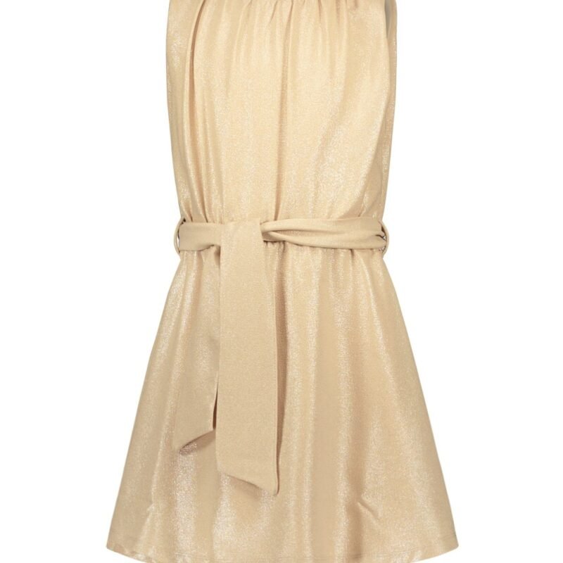 Like Flo Meisjes jurk metallic crepe - Champagne Like FLO Meisjes jurk metallic crepe - ChampagneMateriaal 100% PE