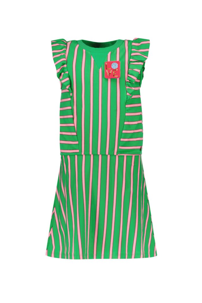 Like Flo Meisjes jurk ruffel Like FLO Meisjes jurk ruffelMateriaal 95% katoen