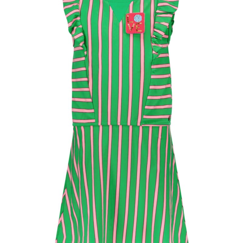 Like Flo Meisjes jurk ruffel Like FLO Meisjes jurk ruffelMateriaal 95% katoen