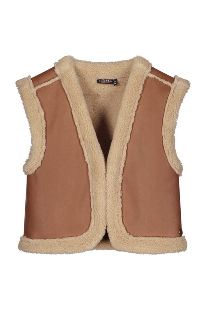 Like Flo Meisjes reversibel gilet teddy - Dewi - Cognac Like Flo Meisjes reversibel gilet teddy - Dewi - CognacMateriaal 100%PE