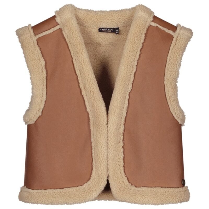 Like Flo Meisjes reversibel gilet teddy - Dewi - Cognac Like Flo Meisjes reversibel gilet teddy - Dewi - CognacMateriaal 100%PE