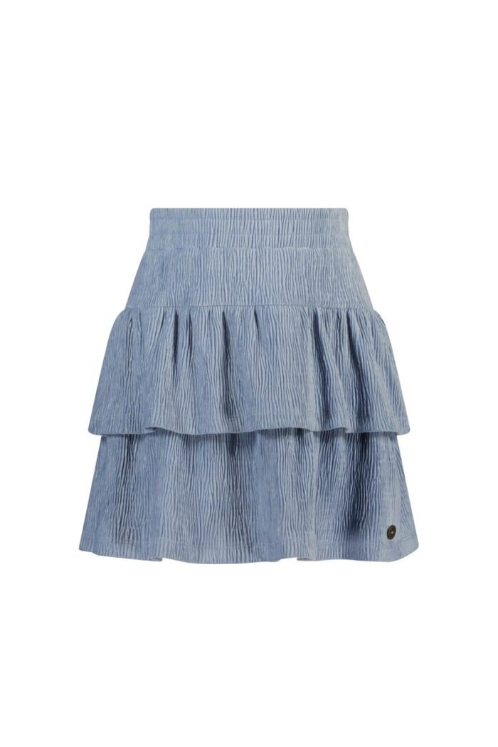 Like Flo Meisjes rok 2-laags velvet - Hila - Lt denim Like Flo Meisjes rok 2-laags velvet - Hila - Lt denimMateriaal