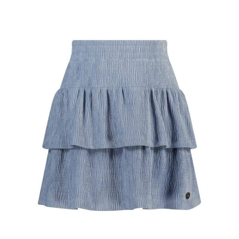 Like Flo Meisjes rok 2-laags velvet - Hila - Lt denim Like Flo Meisjes rok 2-laags velvet - Hila - Lt denimMateriaal