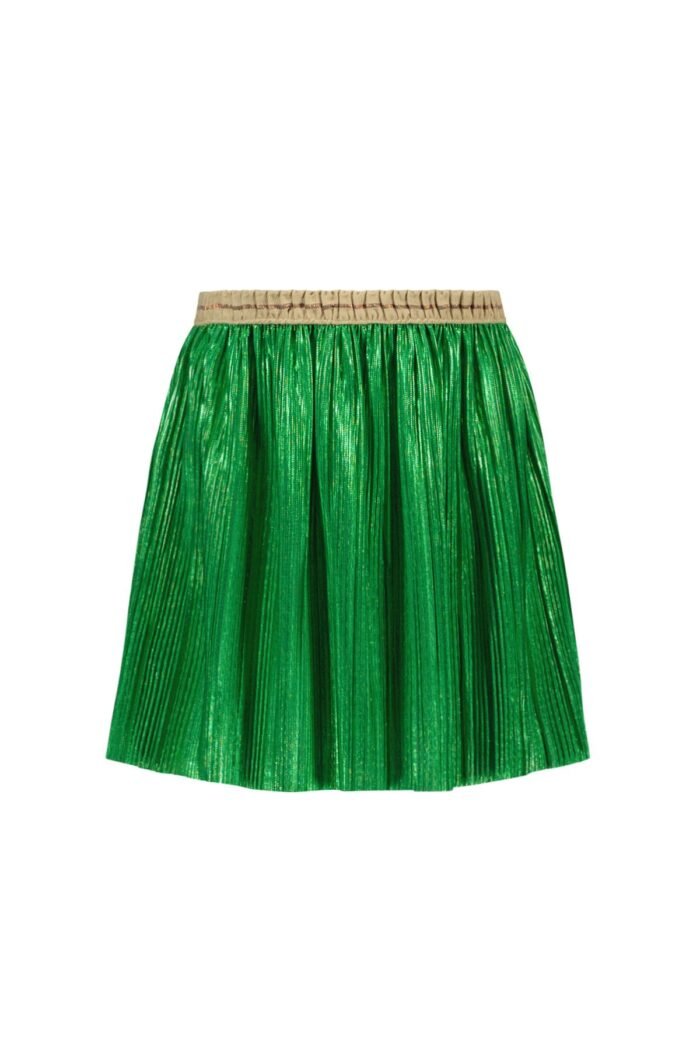 Like Flo Meisjes rok metallic plisse - Groen metallic Like Flo Meisjes rok metallic plisse - Groen metallicMateriaal 95%PE 5%EA