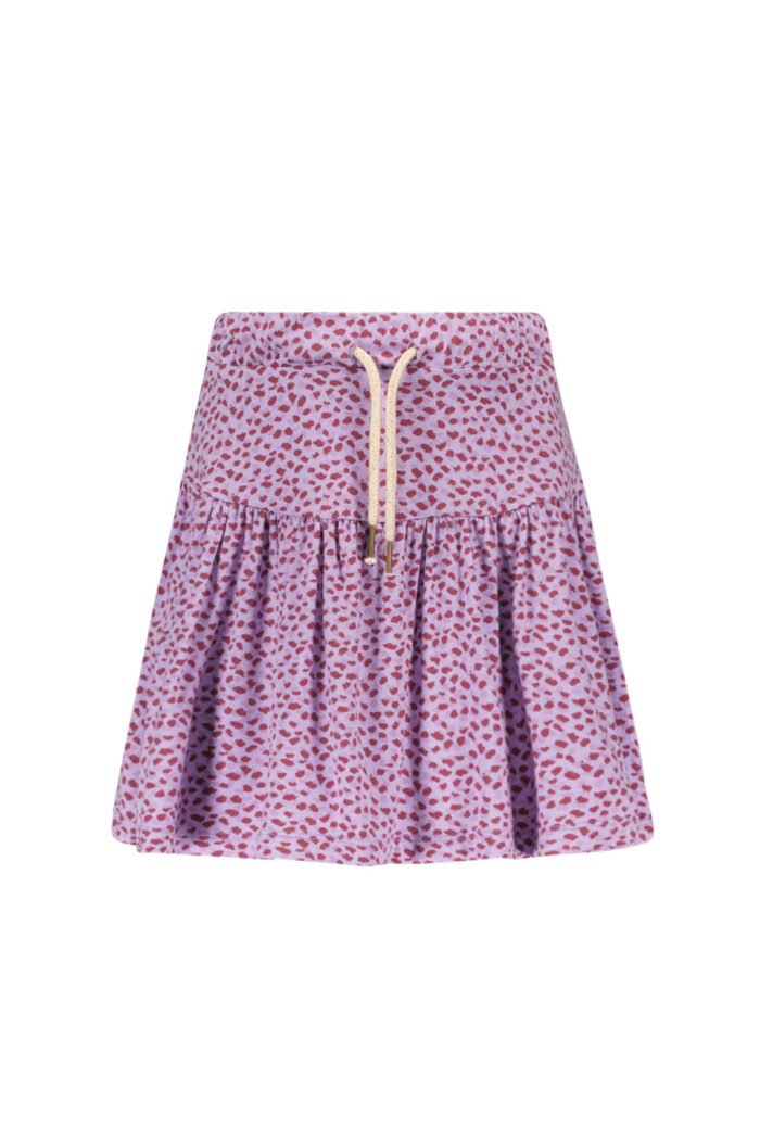 Like Flo Meisjes rok viscose crepe - Lilac stippen Like Flo Meisjes rok viscose crepe - Lilac stippenMateriaal 95%VI 5%EA