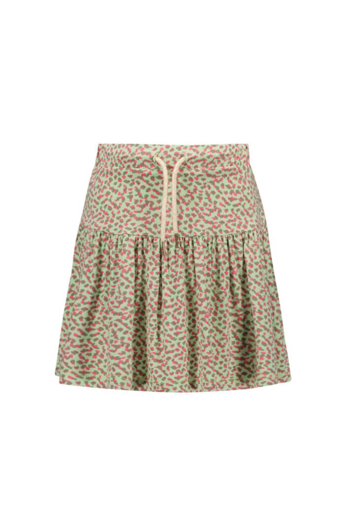 Like Flo Meisjes rok viscose crepe - Zacht groen stippen Like Flo Meisjes rok viscose crepe - Zacht groen stippenMateriaal 95%VI 5%EA