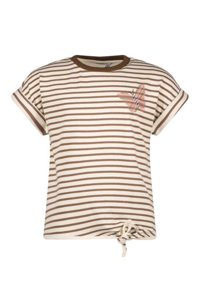 Like Flo Meisjes sweat top gestreept - Mud Like Flo Meisjes sweat top gestreept - MudMateriaal 85%CO 15%PE