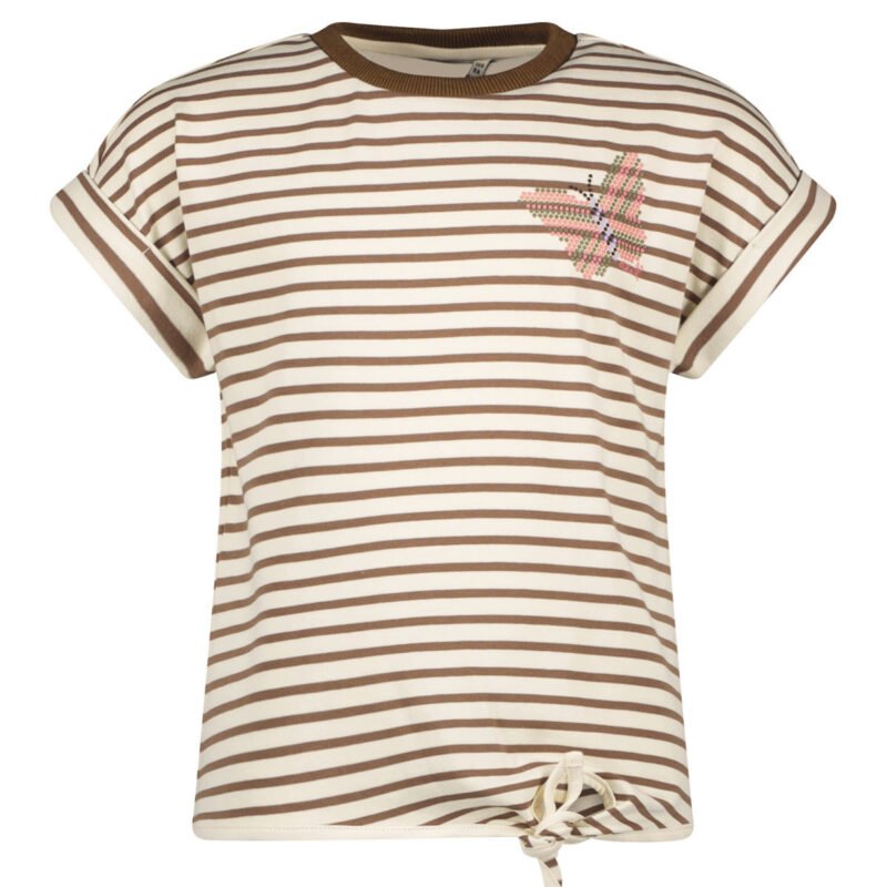 Like Flo Meisjes sweat top gestreept - Mud Like Flo Meisjes sweat top gestreept - MudMateriaal 85%CO 15%PE