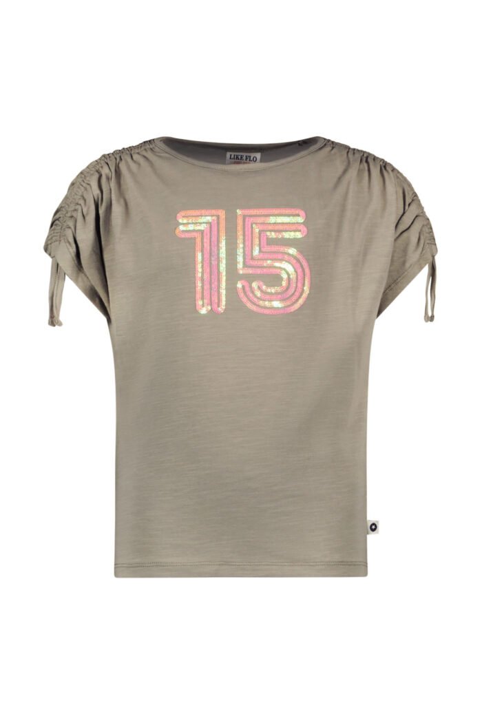 Like Flo Meisjes t-shirt slub - Army groen Like Flo Meisjes t-shirt slub - Army groenMateriaal 94%CO 6%EA