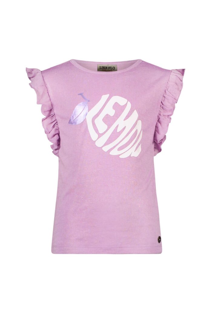 Like Flo Meisjes t-shirt slub - Lilac Like Flo Meisjes t-shirt slub - LilacMateriaal 94%CO 6%EA