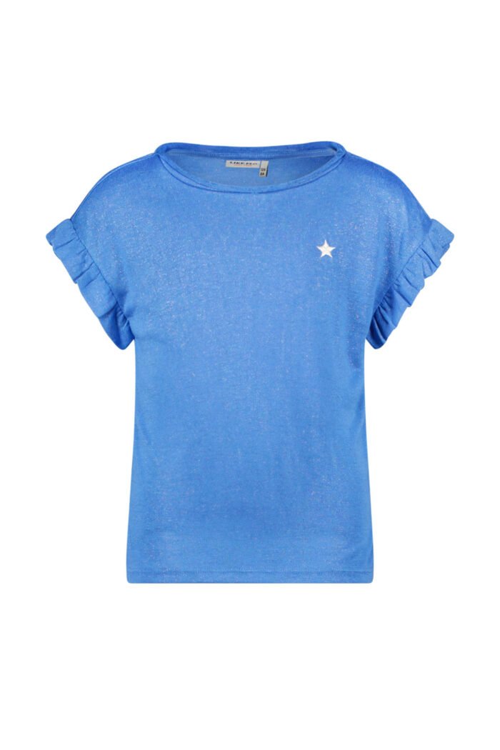 Like Flo Meisjes t-shirt slub metallic - Blauw Like Flo Meisjes t-shirt slub metallic - BlauwMateriaal 60%VI 40%PE