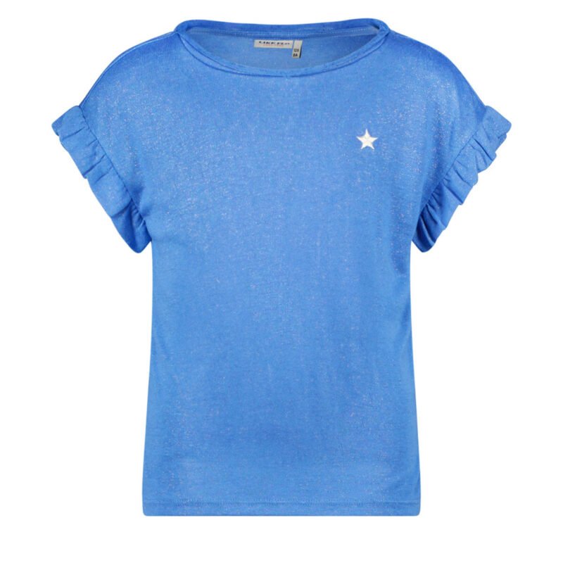 Like Flo Meisjes t-shirt slub metallic - Blauw Like Flo Meisjes t-shirt slub metallic - BlauwMateriaal 60%VI 40%PE