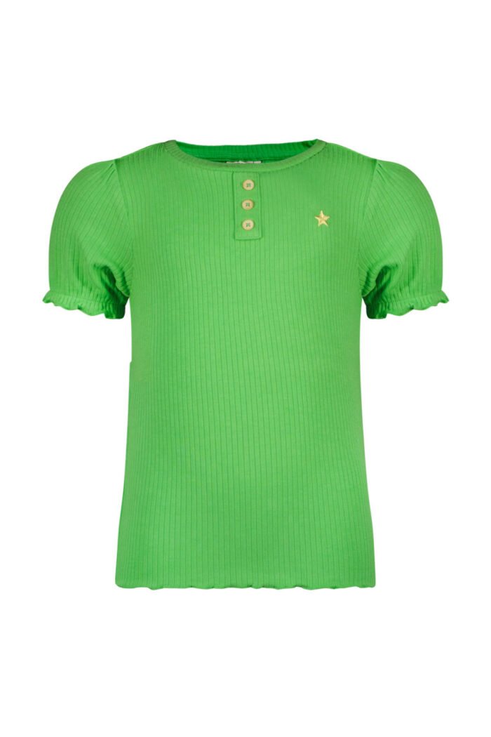 Like Flo Meisjes top rib met knoopjes - Groen Like Flo Meisjes top rib met knoopjes - GroenMateriaal 92%VI 8%EA