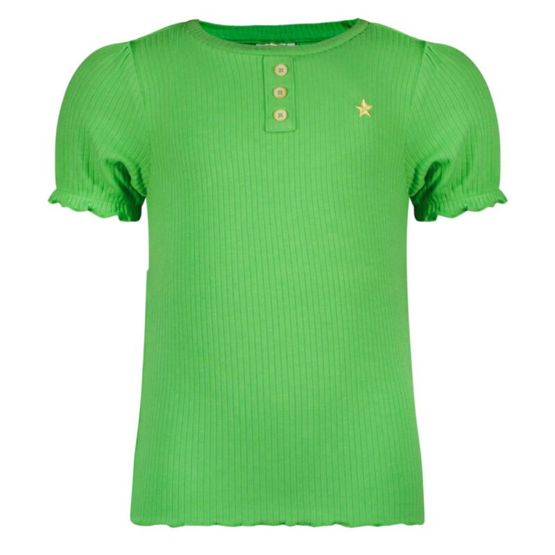 Like Flo Meisjes top rib met knoopjes - Groen Like Flo Meisjes top rib met knoopjes - GroenMateriaal 92%VI 8%EA