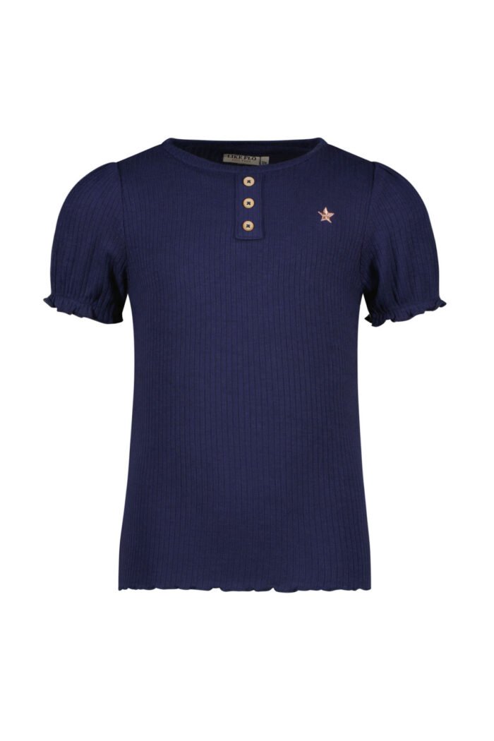 Like Flo Meisjes top rib met knoopjes - Navy blauw Like Flo Meisjes top rib met knoopjes - Navy blauwMateriaal 92%VI 8%EA