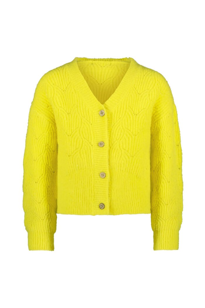 Like Flo Meisjes vest gebreid - Deau - Lemon geel Like Flo Meisjes vest gebreid - Deau - Lemon geelMateriaal 65%PAN 35%PA