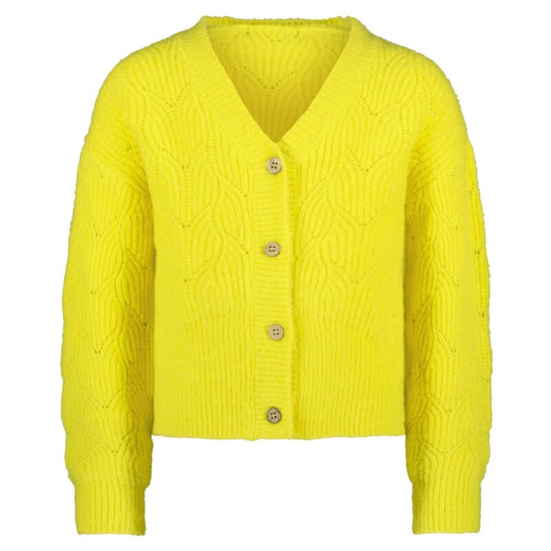 Like Flo Meisjes vest gebreid - Deau - Lemon geel Like Flo Meisjes vest gebreid - Deau - Lemon geelMateriaal 65%PAN 35%PA