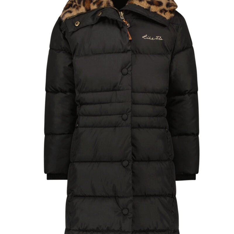 Like Flo Meisjes winterjas lang fancy met capuchon - Abby - Antraciet Like FLO Meisjes winterjas lang fancy met capuchon - Abby - AntracietMateriaal 100% RPE