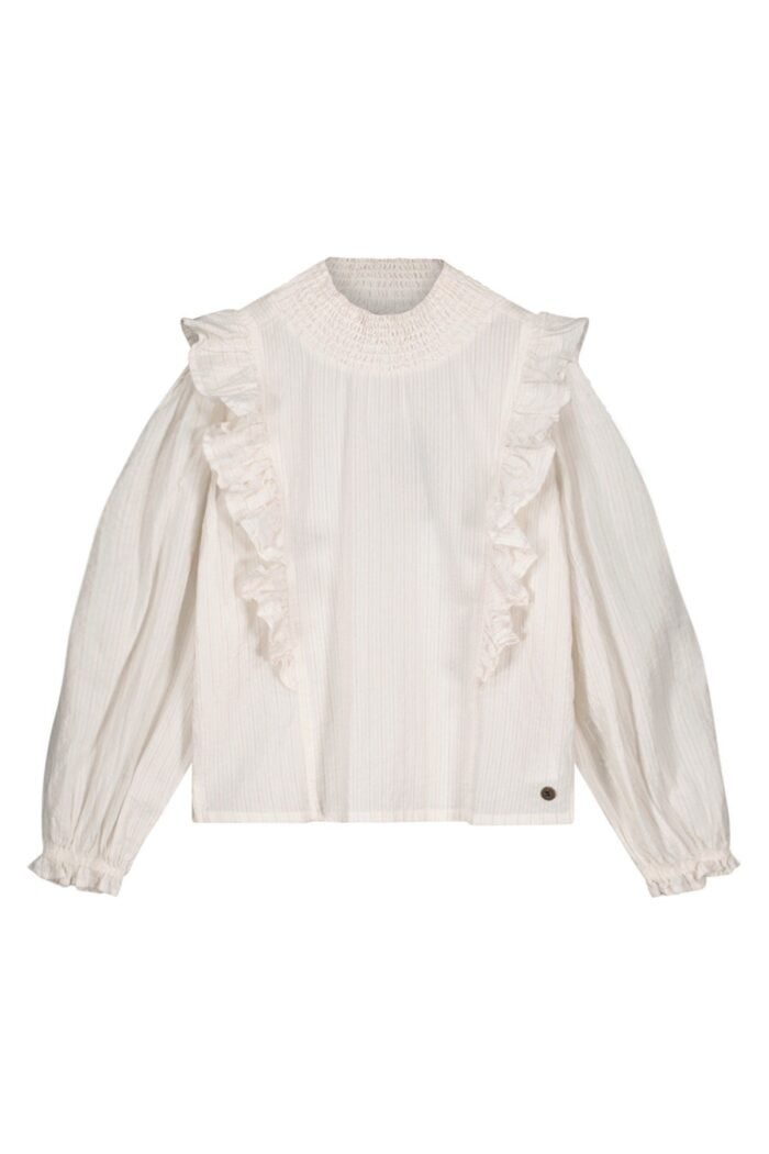Like Flo Teens - Meisjes blouse gestrept - Cato - Off wit Like Flo Meisjes blouse gestrept - Cato - Off witMateriaal