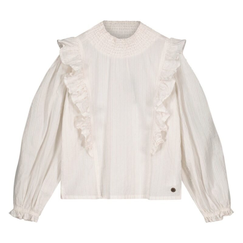 Like Flo Teens - Meisjes blouse gestrept - Cato - Off wit Like Flo Meisjes blouse gestrept - Cato - Off witMateriaal