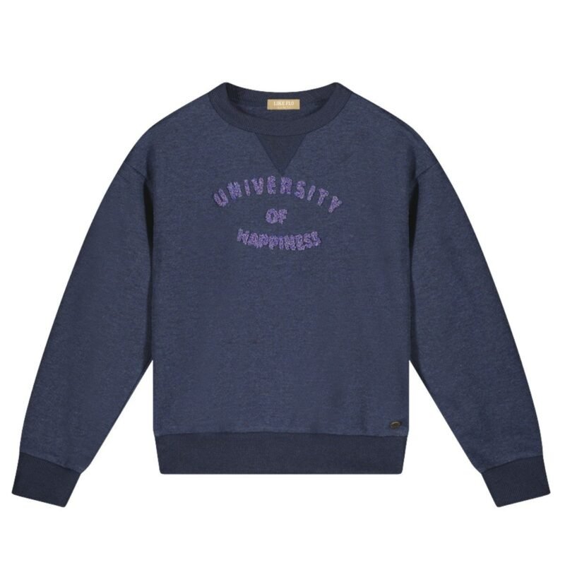 Like Flo Teens - Meisjes sweater - Demi - Indigo blauw melee Like Flo Meisjes sweater - Demi - Indigo blauw meleeMateriaal 75%CO 25%PE