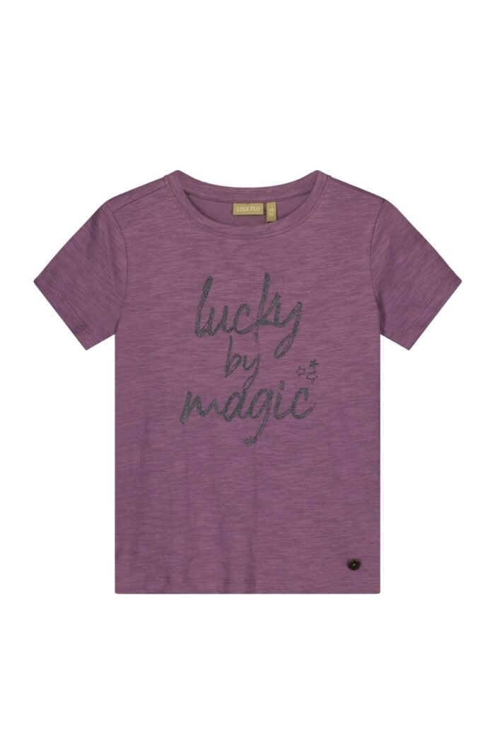 Like Flo Teens - Meisjes t-shirt SS tekst - Ella - Lavendel Like Flo Meisjes t-shirt SS tekst - Ella - LavendelMateriaal 100%GOTS
