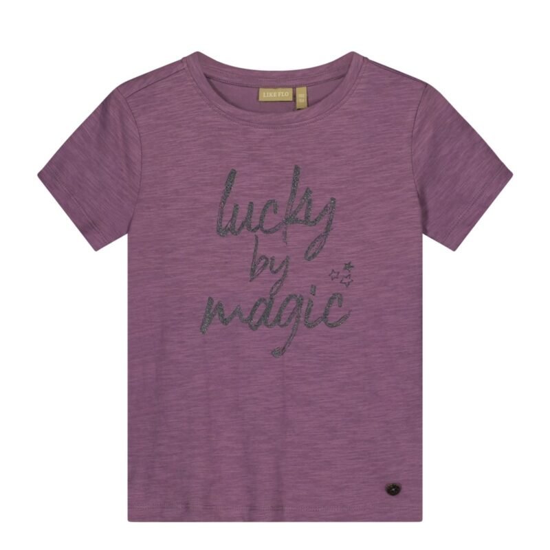 Like Flo Teens - Meisjes t-shirt SS tekst - Ella - Lavendel Like Flo Meisjes t-shirt SS tekst - Ella - LavendelMateriaal 100%GOTS