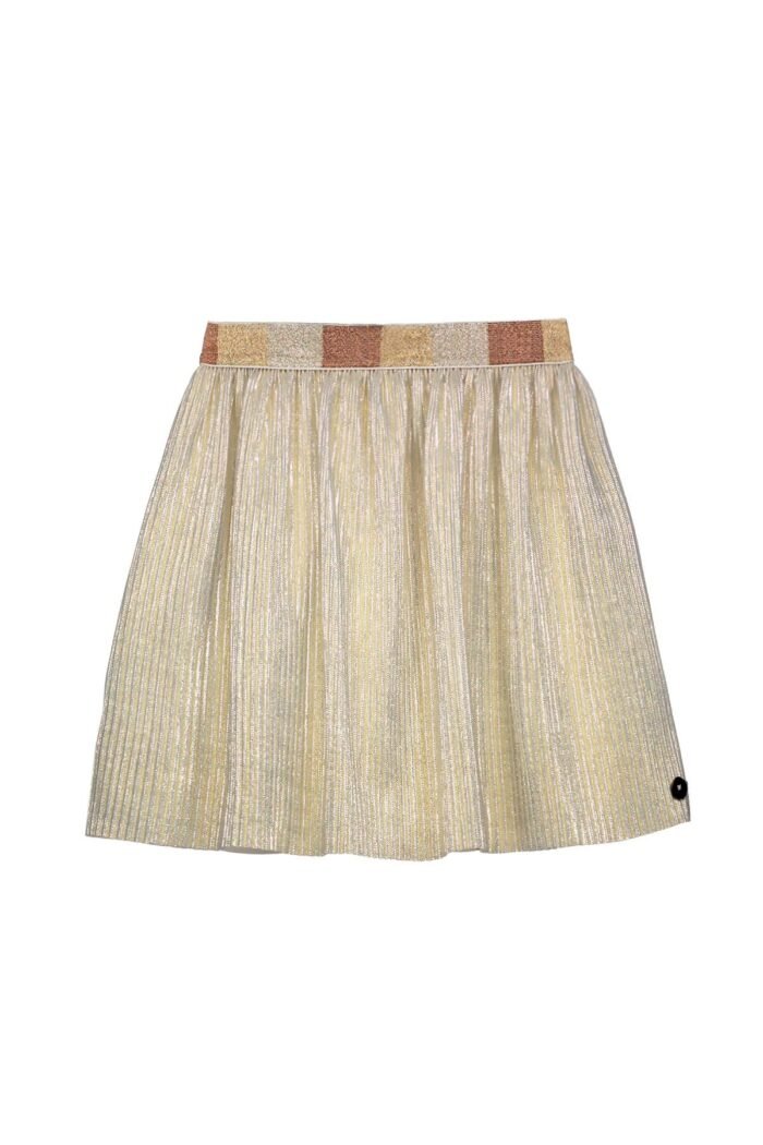 Like Flo Zomer rok meisjes Off wit - plisse + jersey voering Like FLO Zomer rok meisjes Off wit - plisse + jersey voeringMateriaal 100% recylced polyesther