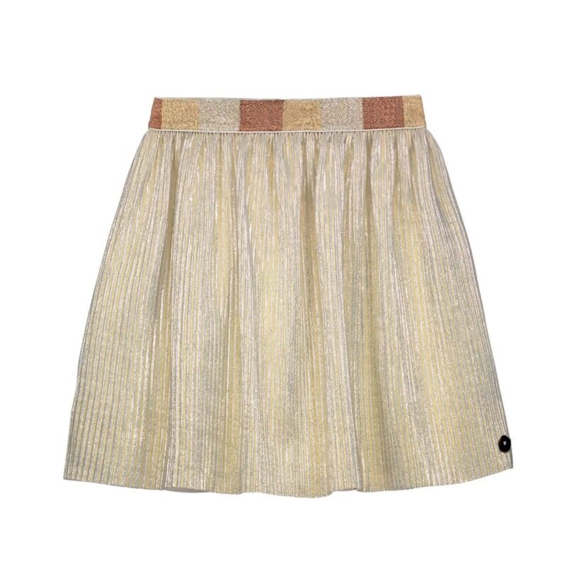 Like Flo Zomer rok meisjes Off wit - plisse + jersey voering Like FLO Zomer rok meisjes Off wit - plisse + jersey voeringMateriaal 100% recylced polyesther