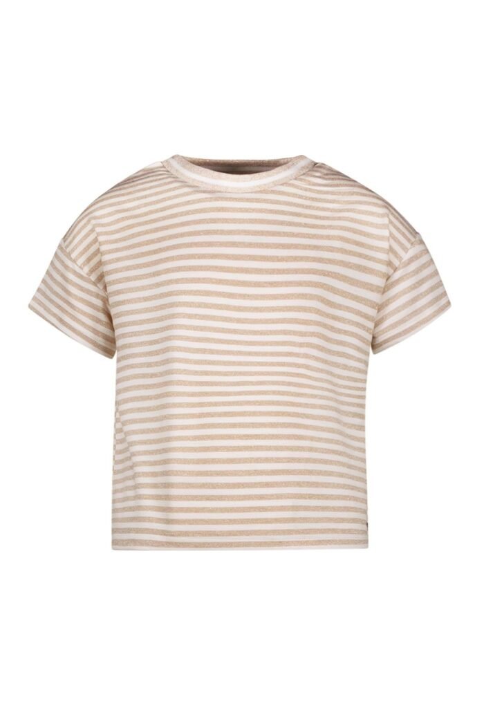 Like Flo Zomer shirt meisjes Beige - lurex strepen Like FLO Zomer shirt meisjes Beige - lurex strepenMateriaal 83% viscose
