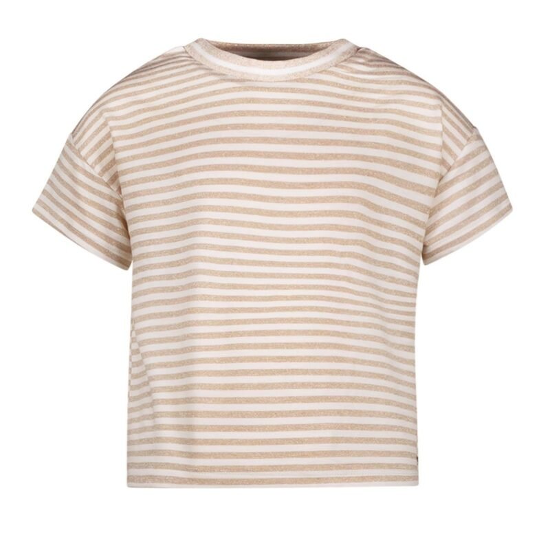 Like Flo Zomer shirt meisjes Beige - lurex strepen Like FLO Zomer shirt meisjes Beige - lurex strepenMateriaal 83% viscose